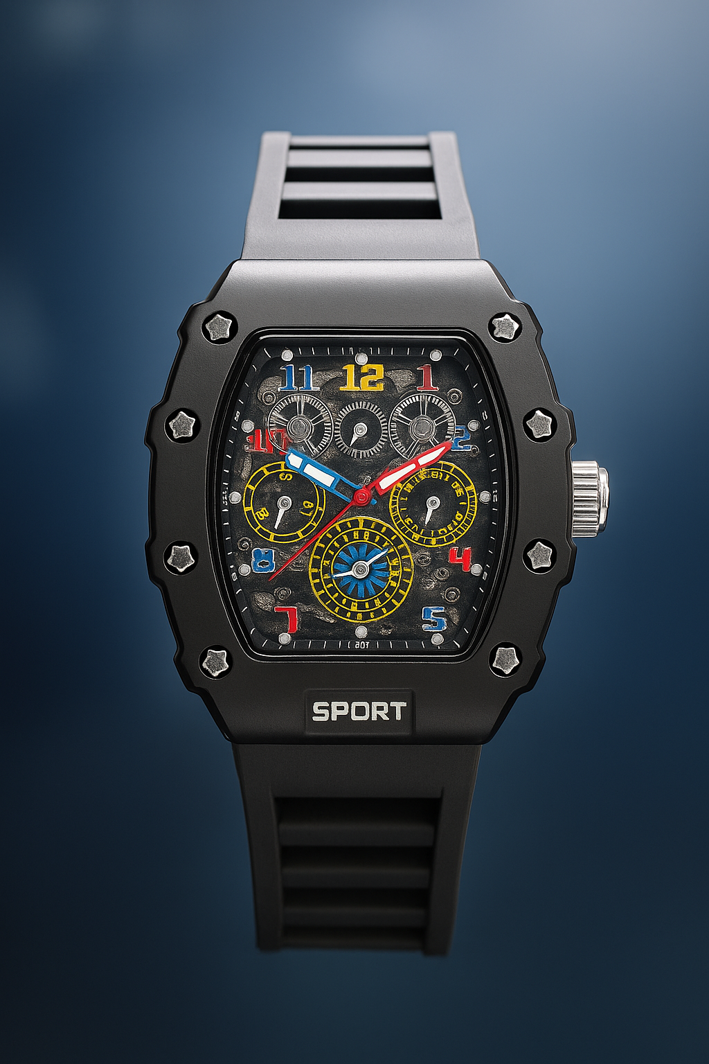 Luxury Skeleton Design Sports Watch – Premium Material Watch (8 Colors Available)