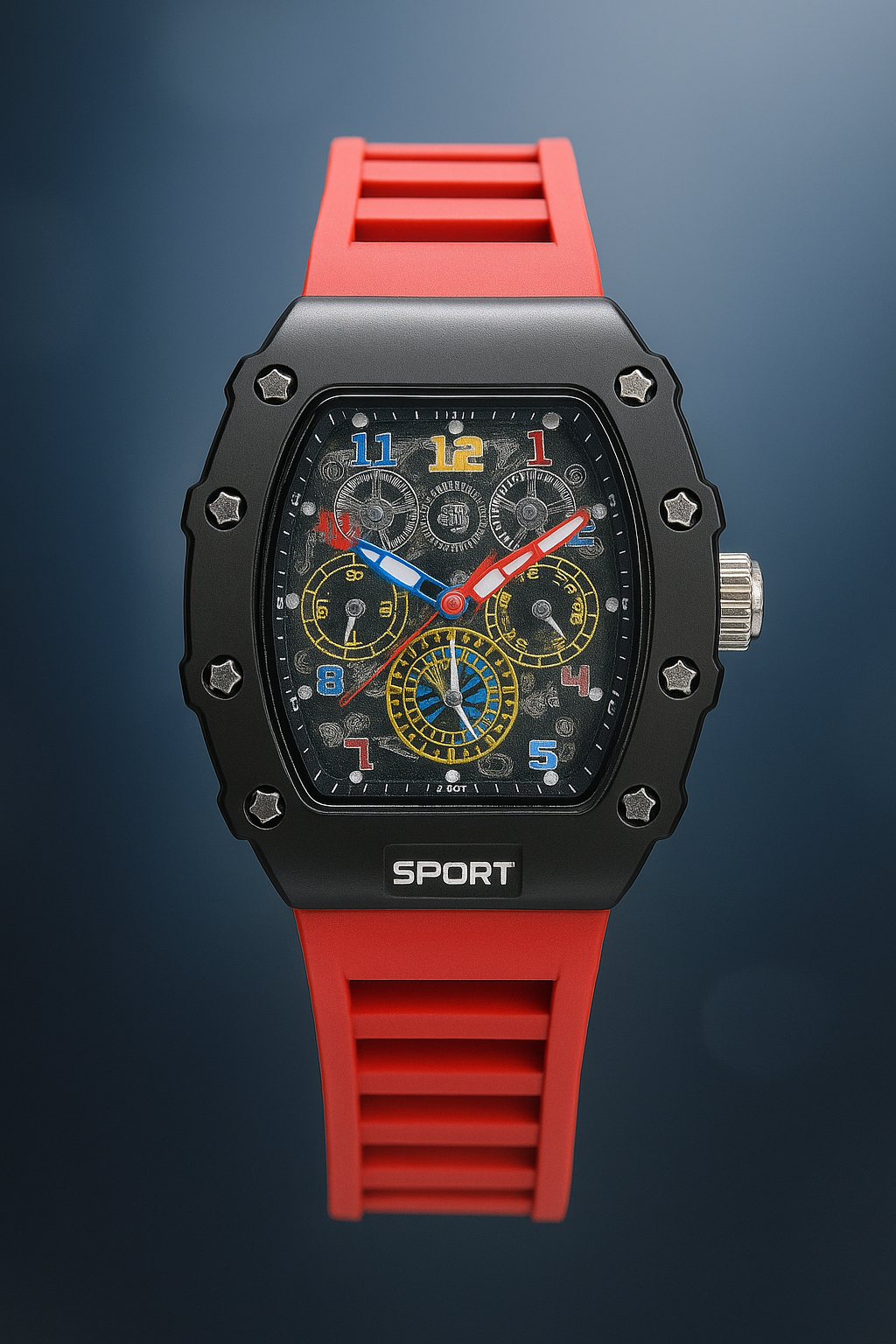 Luxury Skeleton Design Sports Watch – Premium Material Watch (8 Colors Available)