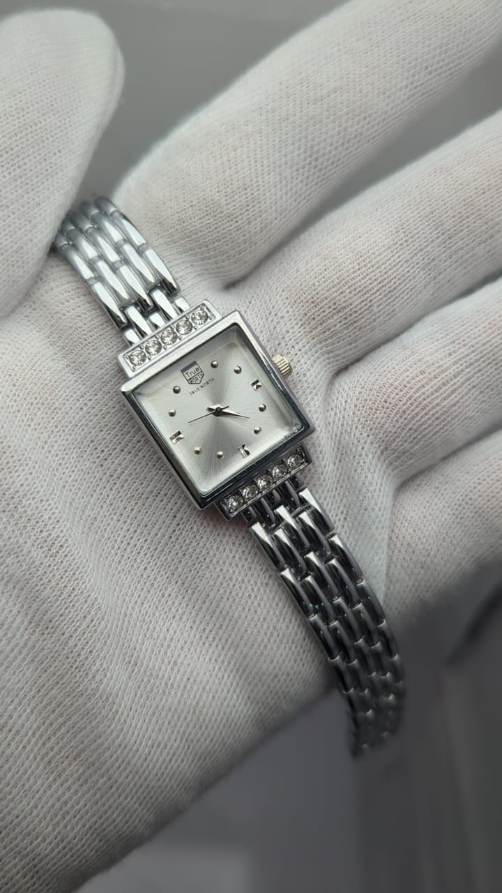 True Worth Ladies Watch – Diamond Design with Square Dial | Regal Timepieces