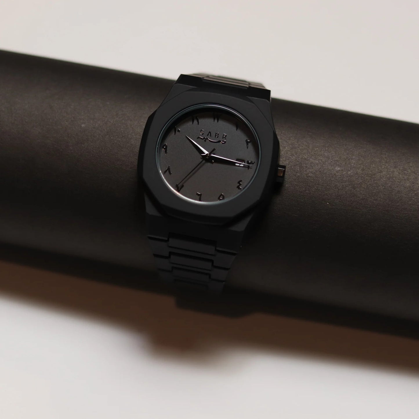 Black Aura Men’s Watch with Sabar Logo & Date – Lightweight Premium Design | Regal Timepieces