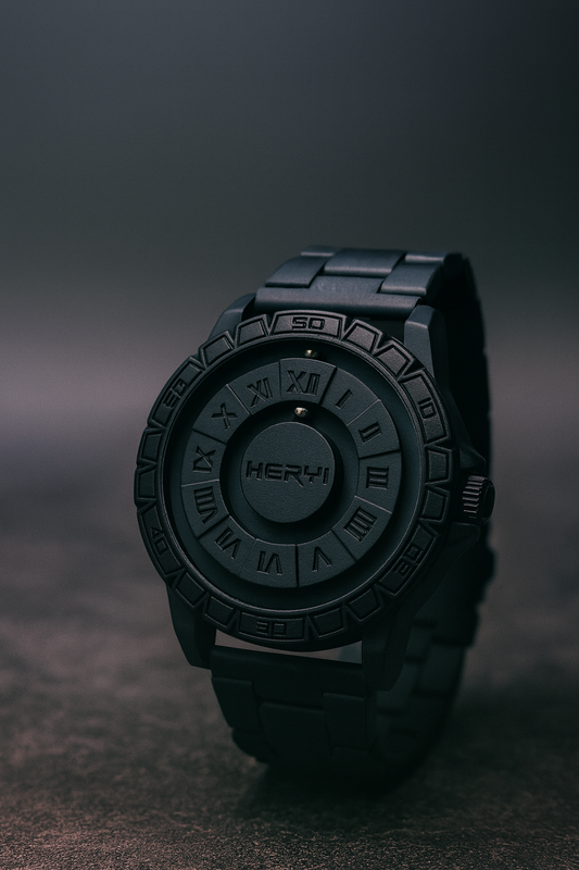 HERYI Rotating Dial Analog Watch – Bold Matte Edition