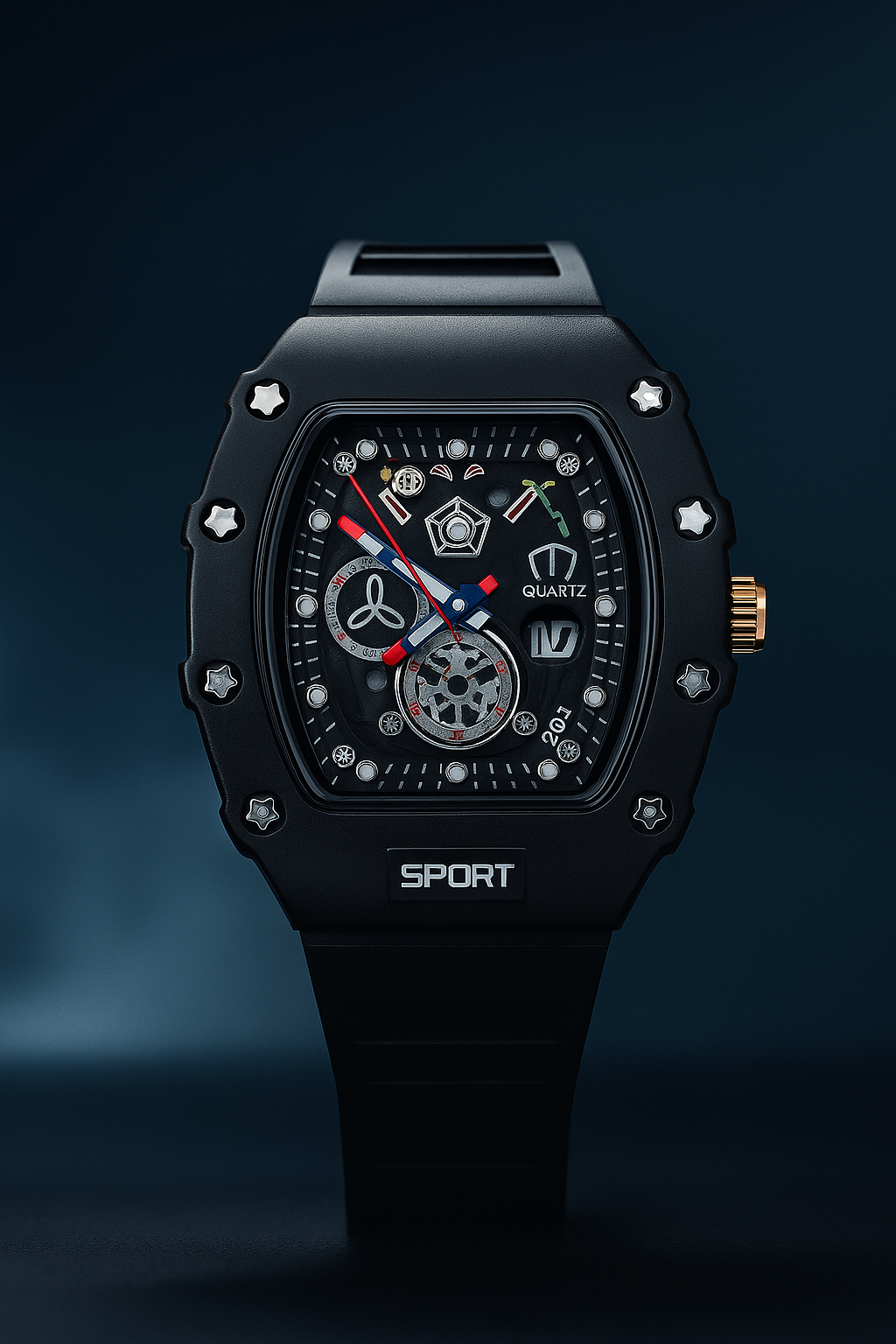 Luxury Skeleton Design Sports Watch – Premium Material Watch (8 Colors Available)