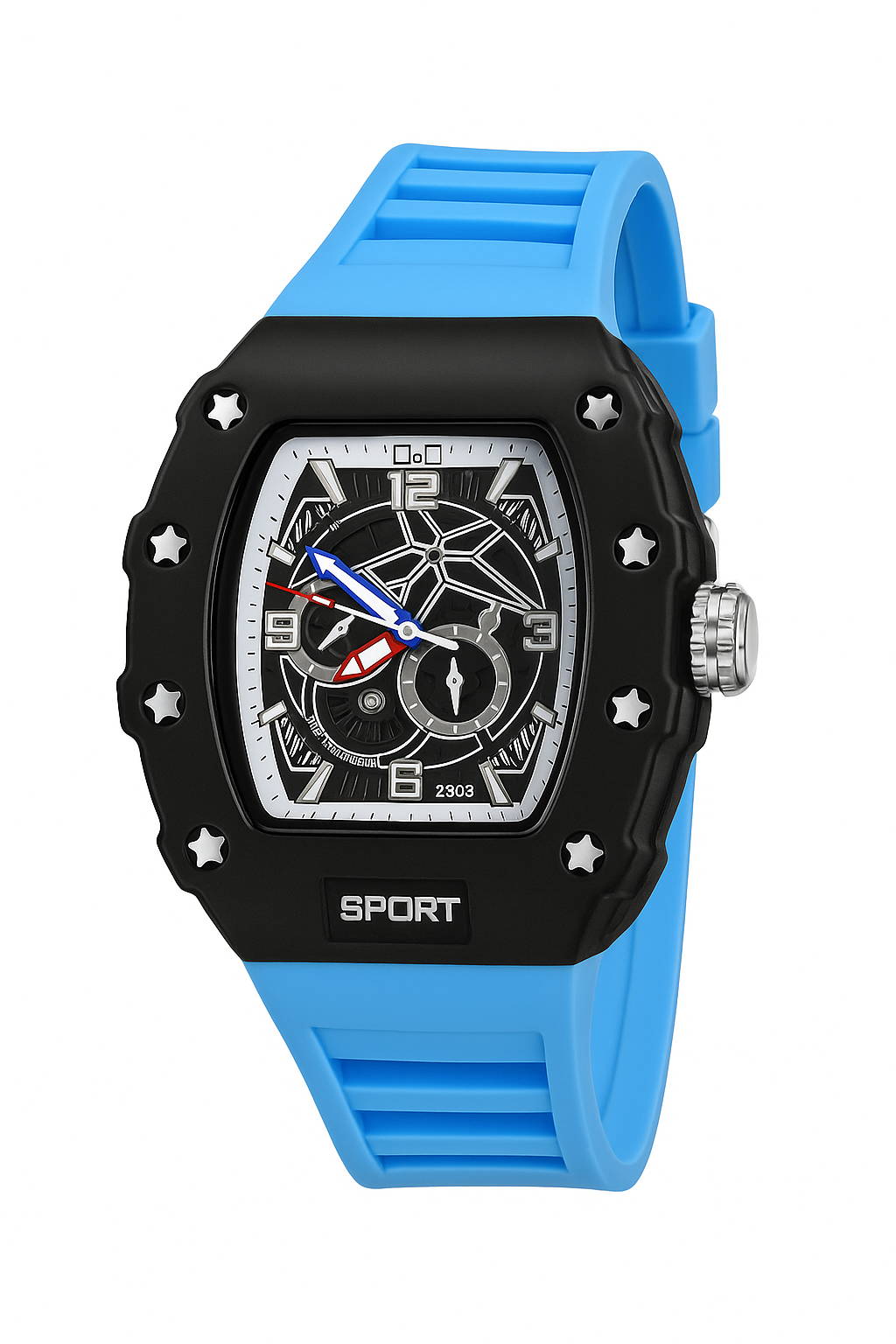 Luxury Skeleton Design Sports Watch – Premium Material Watch (8 Colors Available)