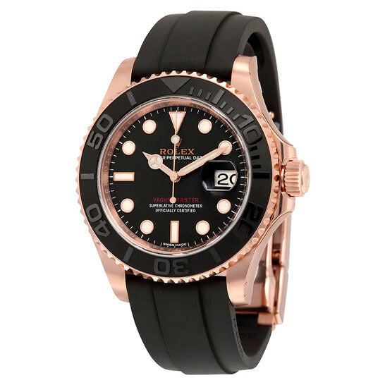 Luxury Yacht-Style Automatic Watch – Black Bezel | Rubber Sport Strap | Premium Master Edition
