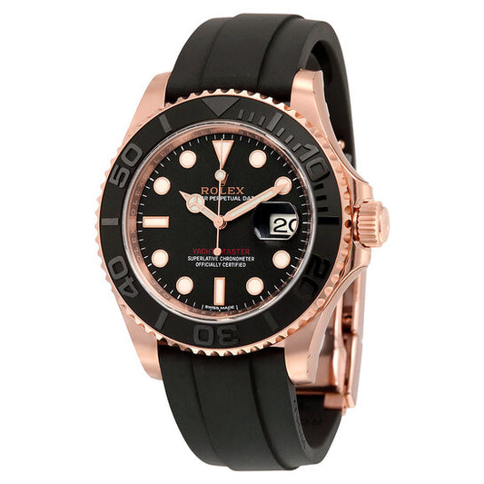 Luxury Yacht-Style Automatic Watch – Black Bezel | Rubber Sport Strap | Premium Master Edition